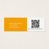 Modern Elegant Sinaasappel Witte Bloemspijkers Kor Mini Visitekaartjes (Achterkant)