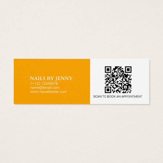 Modern Elegant Sinaasappel Witte Bloemspijkers Kor Mini Visitekaartjes (Achterkant)