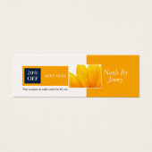 Modern Elegant Sinaasappel Witte Bloemspijkers Kor Mini Visitekaartjes (Voorkant)