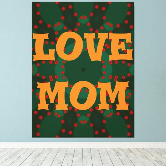 Modern elegant sinaasappel_zwart_rood_liefde mam_d canvas afdruk (Insitu (Houten vloer))