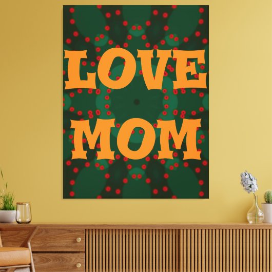 Modern elegant sinaasappel_zwart_rood_liefde mam_d canvas afdruk (Insitu (Woonkamer))