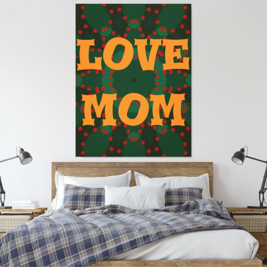 Modern elegant sinaasappel_zwart_rood_liefde mam_d canvas afdruk (Insitu (Slaapkamer))