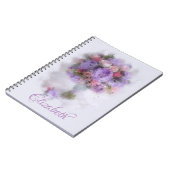 Modern Elegant Sjabloon Bloemen Olieverfschilderij Notitieboek (Linkerzijde)