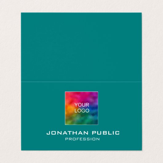Modern Elegant Sjabloon Business Logo hier gevouwe Visitekaartje (Buitenkant ongevouwen)