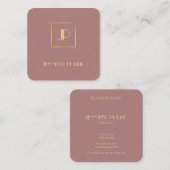 Modern Elegant Sjabloon Gold Monogrammed Luxury Vierkante Visitekaartje (Voorkant / Achterkant)