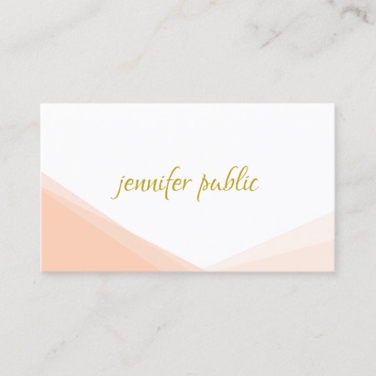 Modern Elegant Sjabloon Handgeschreven Goud Script Visitekaartje (Voorkant)