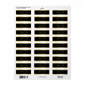 Modern Elegant Sjabloon Zwart Goud Retouradres Etiket (Full Sheet)