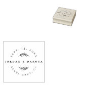 Modern Elegant Sla de datum & de Huwelijksplaats o Rubberstempel (Gestempeld)