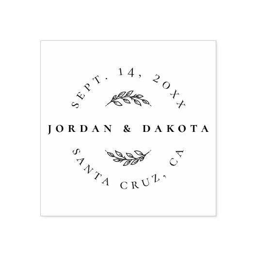 Modern Elegant Sla de datum & de Huwelijksplaats o Rubberstempel (Afrduk)