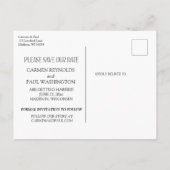 Modern Elegant slaat de datum op Aankondigingskaart (Achterkant)