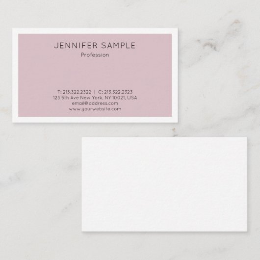 Modern Elegant Slank Design Trendy Plain Visitekaartje (Voorkant / Achterkant)