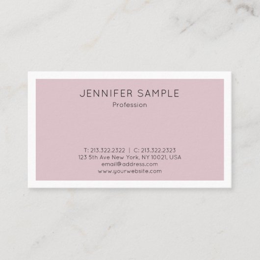 Modern Elegant Slank Design Trendy Plain Visitekaartje (Voorkant)