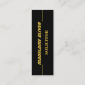 Modern Elegant Slank Solicitor Professional Zwart Mini Visitekaartje (Voorkant)