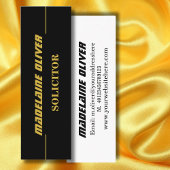 Modern Elegant Slank Solicitor Professional Zwart Mini Visitekaartje