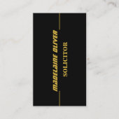 Modern Elegant Slank Solicitor Professional Zwart Visitekaartje (Voorkant)