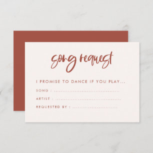 Modern elegant sneeuwroze bruiloft Song request Informatiekaartje