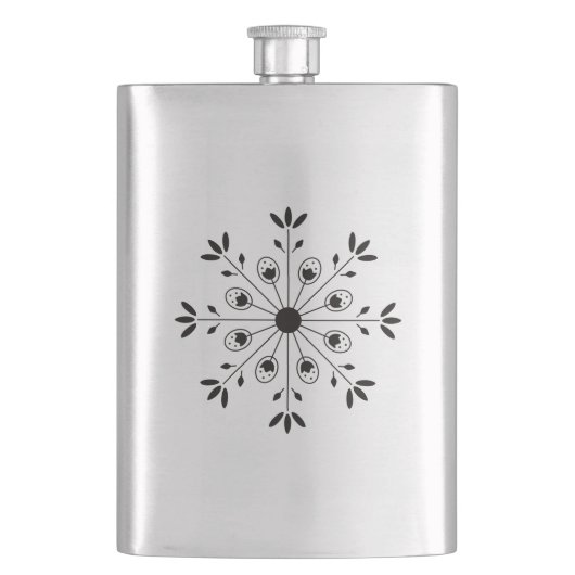 Modern Elegant Sneeuwvlok Zwart Flacon (Voorkant)