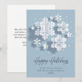 Modern Elegant Snowflake-kerstgroet Feestdagenkaart (Voorkant / Achterkant)