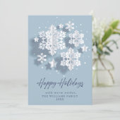 Modern Elegant Snowflake-kerstgroet Feestdagenkaart (Staand voorkant)