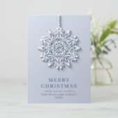Modern Elegant Snowflake-kerstgroet Feestdagenkaart (Staand voorkant)