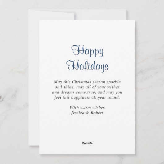 Modern Elegant Snowflake-kerstgroet Feestdagenkaart (Achterkant)