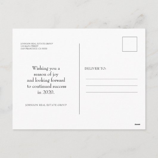 Modern Elegant Snowflake | Vakantiegroet Feestdagenkaart (Achterkant)