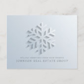 Modern Elegant Snowflake | Vakantiegroet Feestdagenkaart (Voorkant)