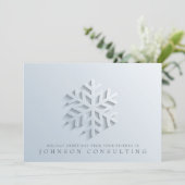 Modern Elegant Snowflake | Vakantiegroet Feestdagenkaart (Staand voorkant)