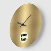 Modern Elegant Solid Metallic Gold Company Logo Grote Klok (Hoek)