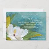 Modern Elegant Southern Magnolia Floral Typografie Kaart (Voorkant)