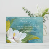 Modern Elegant Southern Magnolia Floral Typografie Kaart (Staand voorkant)