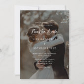 Modern Elegant Spaans Zwart Overlay Foto Bruiloft Kaart (Voorkant)