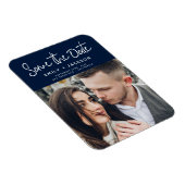 Modern Elegant sparen de Witte Foto van de Datum Magneet (Rechterzijde)