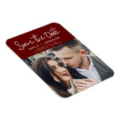 Modern Elegant sparen de Witte Foto van de Datum Magneet (Rechterzijde)