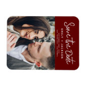 Modern Elegant sparen de Witte Foto van de Datum Magneet (Horizontaal)