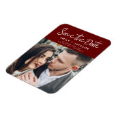 Modern Elegant sparen de Witte Foto van de Datum Magneet (Linkerzijde)