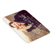 Modern Elegant sparen de Witte Foto van de Datum Magneet (Rechterzijde)