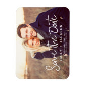 Modern Elegant sparen de Witte Foto van de Datum Magneet (Verticaal)