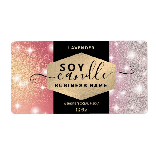 Modern elegant sparkle script kaarle label (Voorkant)