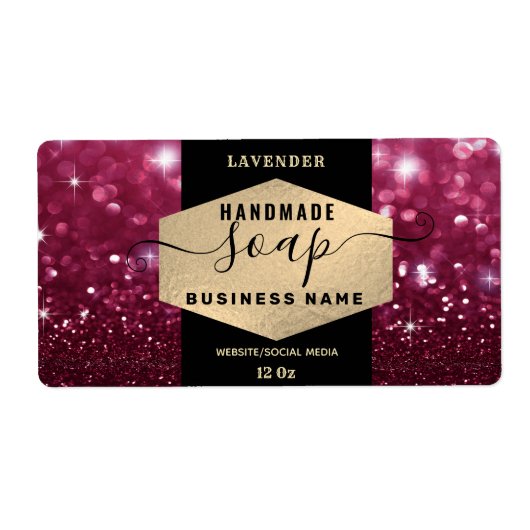 Modern elegant sparkle script zeap label (Voorkant)