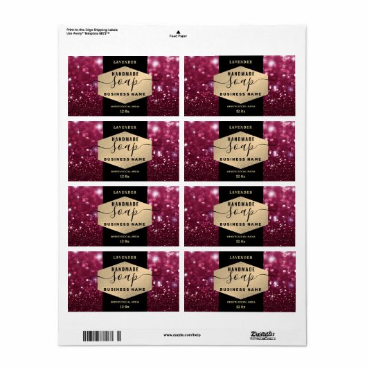 Modern elegant sparkle script zeap label (Full Sheet)