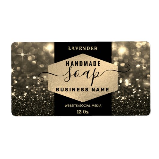 Modern elegant sparkle script zeap label (Voorkant)