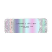 Modern Elegant Sparkly Diamond Chic Holografisch Etiket (Voorkant)