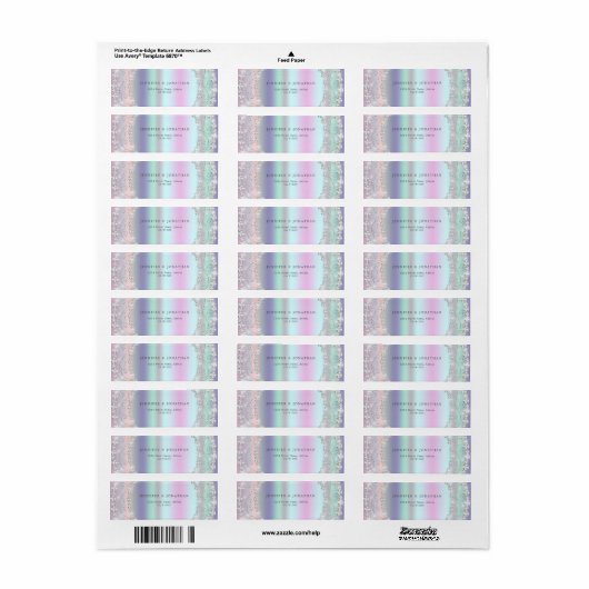 Modern Elegant Sparkly Diamond Chic Holografisch Etiket (Full Sheet)