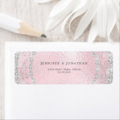 Modern Elegant Sparkly Diamond Chique Roze Etiket (Insitu)