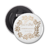 Modern Elegant, speciaal aangepast Gold Monogram Button Flesopener (Voorkant)