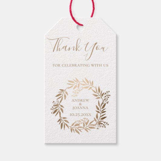 Modern Elegant, speciaal aangepast Gold Monogram Cadeaulabel (Voorkant)