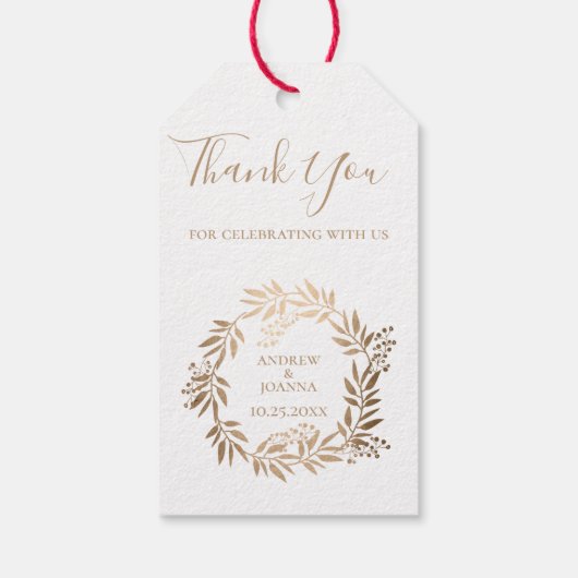 Modern Elegant, speciaal aangepast Gold Monogram Cadeaulabel (Achterkant)