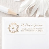 Modern Elegant, speciaal aangepast Gold Monogram Etiket (Insitu)