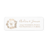 Modern Elegant, speciaal aangepast Gold Monogram Etiket (Voorkant)